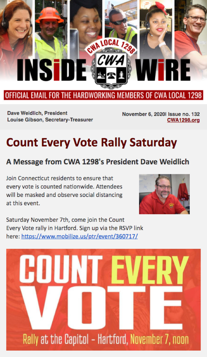 The CWA Local 1298 Union Email Newsletter The CWA Local 1298 Union Email Newsletter